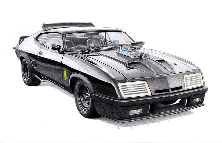 MadMax Interceptor Drawing by James Kotan Pixels