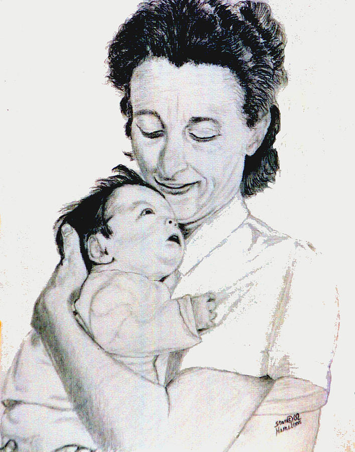 Portrait Drawing - Madona and Baby by Stan Hamilton