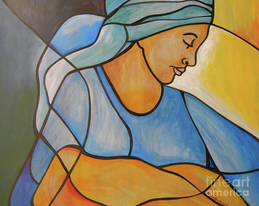 Madonna and child, 2004 Painting by Patricia Brintle