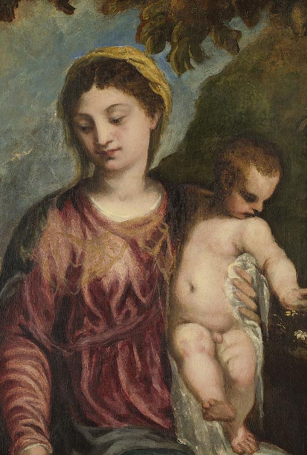 Madonna and Child Painting by Andrea Schiavone