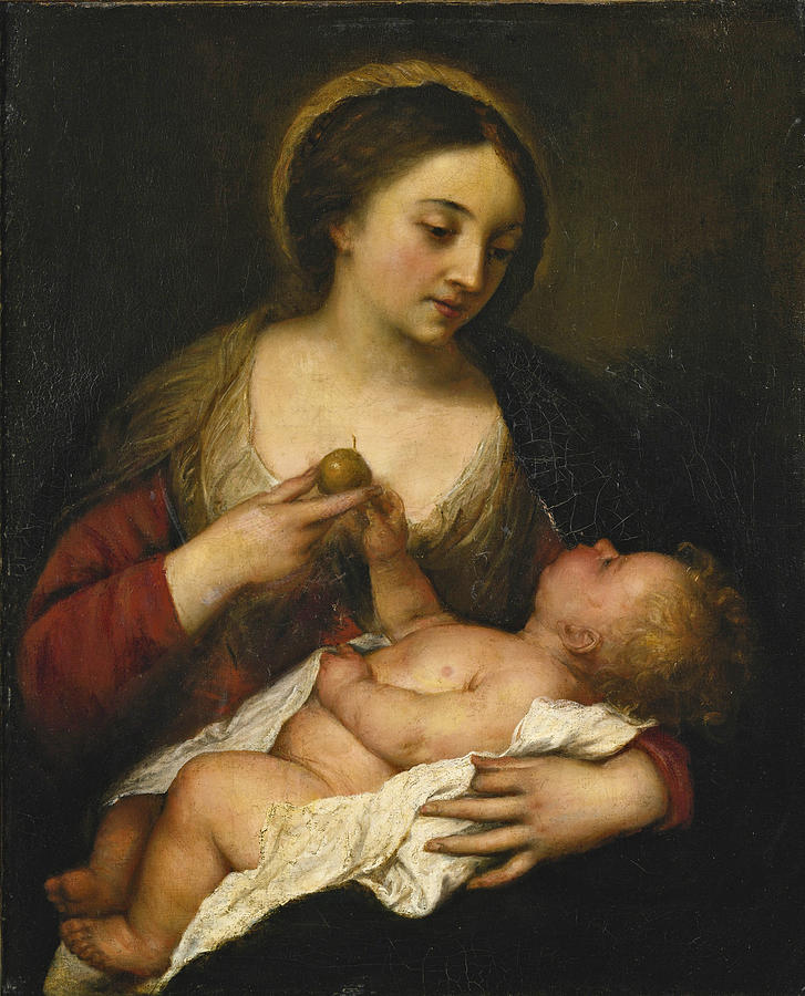 Madonna and Child Painting by Attributed to Antonio de Pereda