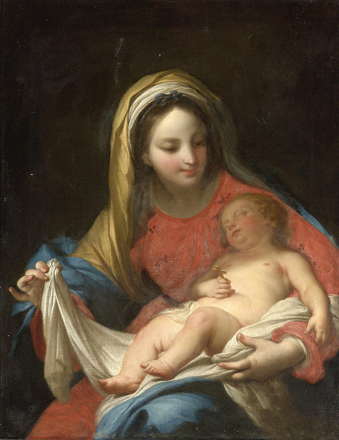 Madonna and Child Painting by Attributed to Pietro Antonio de Pietri