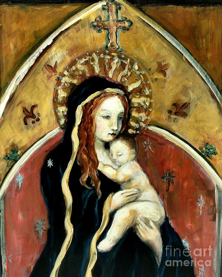 Madonna and Child Painting by Carrie Joy Byrnes
