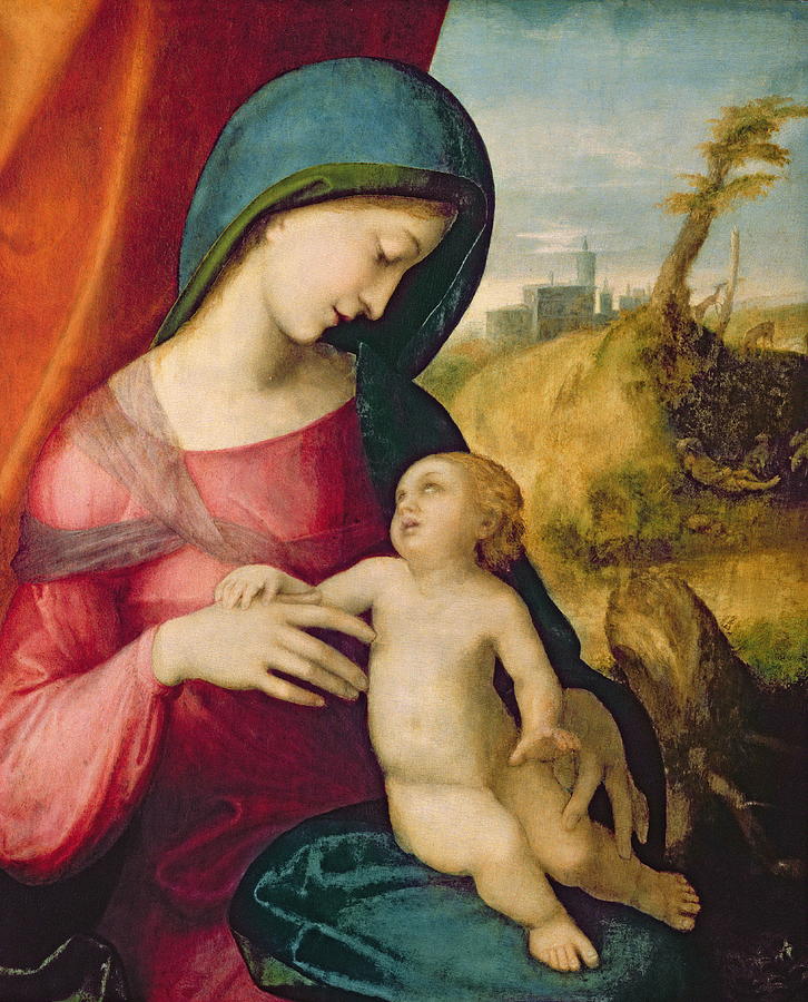 Madonna Painting - Madonna And Child by Correggio