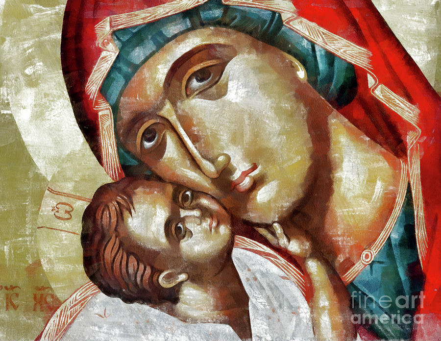 Madonna and Child Painting by Daliana Pacuraru