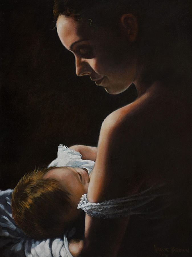 Portrait Painting - Madonna and Child by Harvie Brown