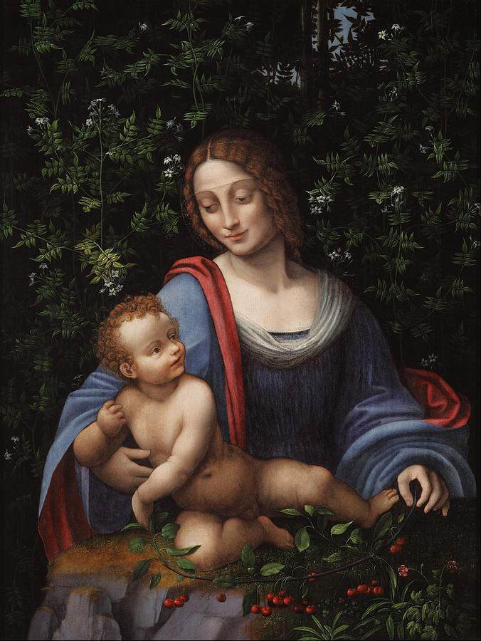 Madonna Painting - Madonna and Child in a Jasmine Bower by Francesco Melzi
