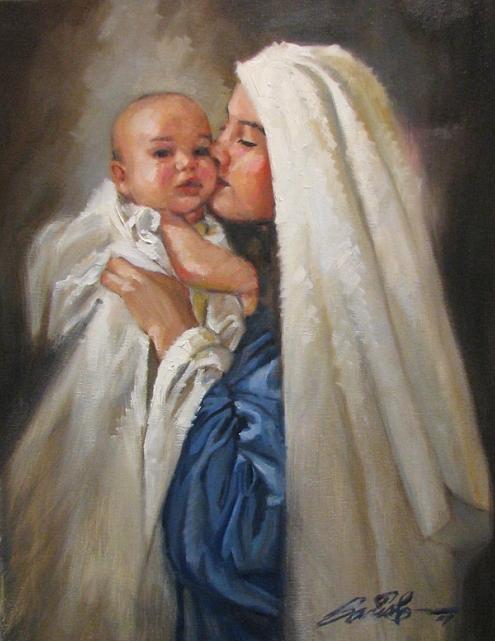 Virgin Mary Painting - Madonna and Child by Mark Sanislo Virgin Mary Painting - Madonna and Child by Mark Sanislo
