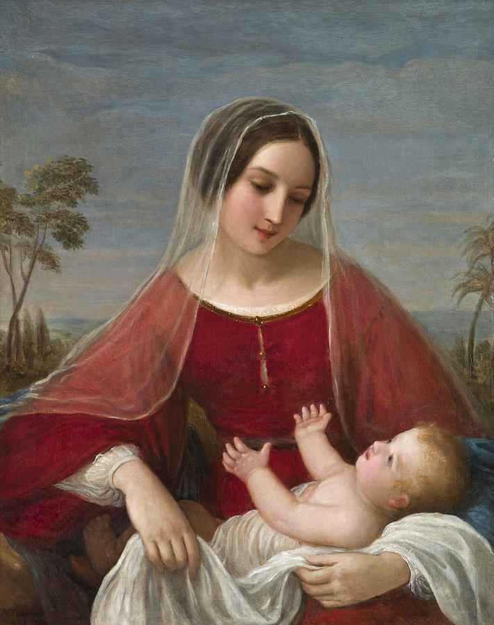 Madonna and Child Painting by Natale Schiavoni