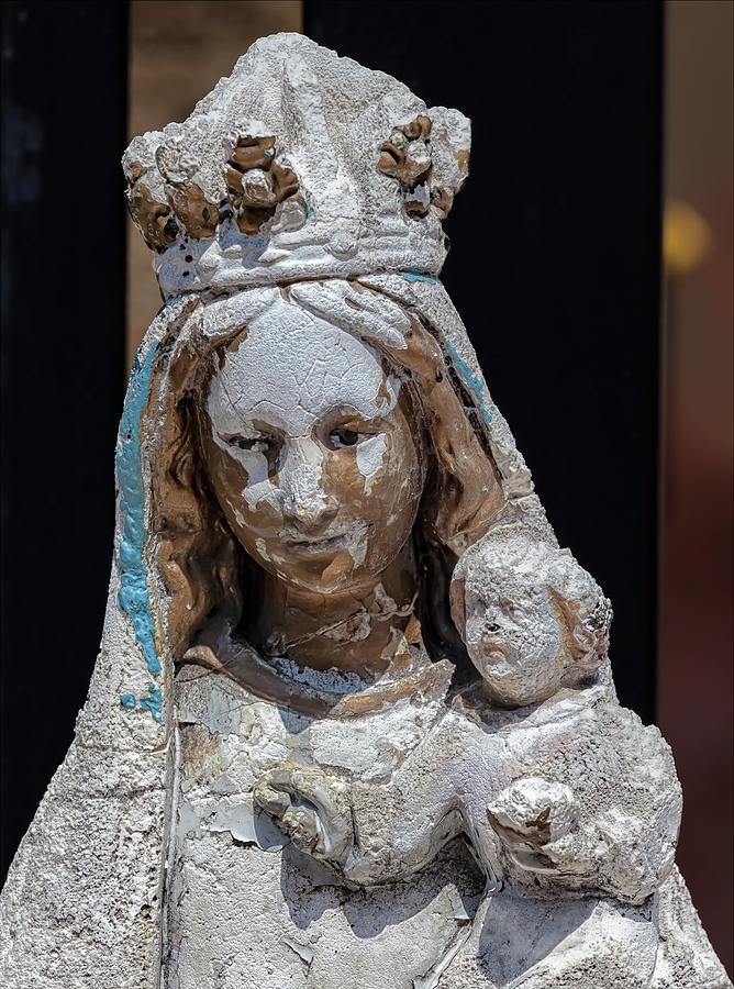 Madonna and Child Statue Spanish Harlem NYC Photograph by Robert Ullmann