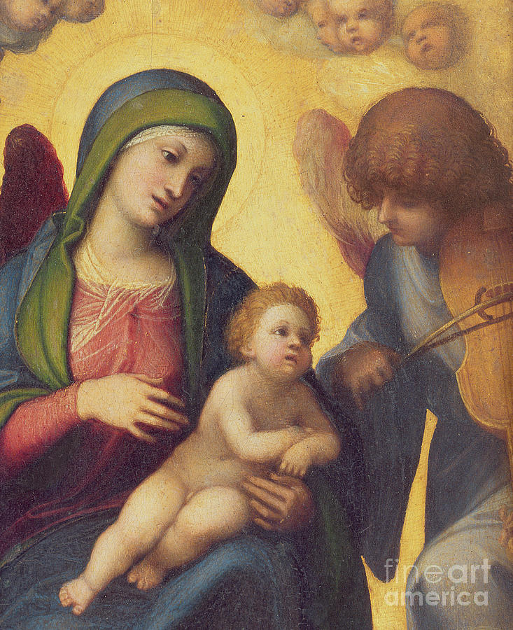 Madonna Painting - Madonna and Child with Angels by Correggio