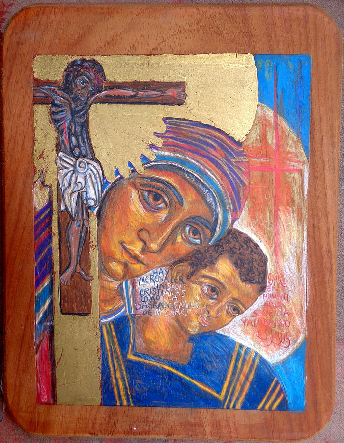 Madonna and Child with Crucifix Painting by Sarah Hornsby