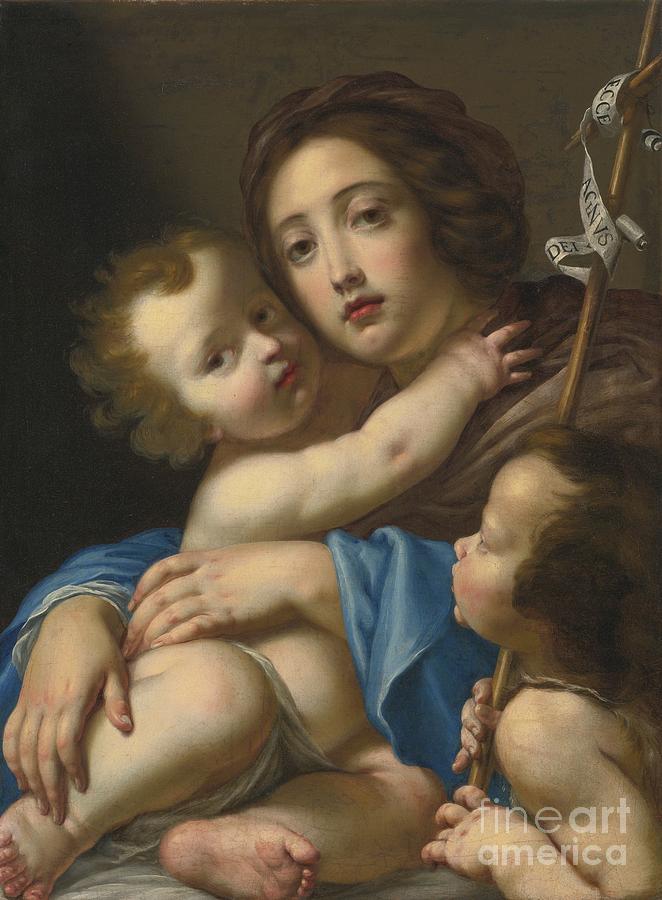 Madonna And Child With Saint John The Baptist Painting by MotionAge Designs