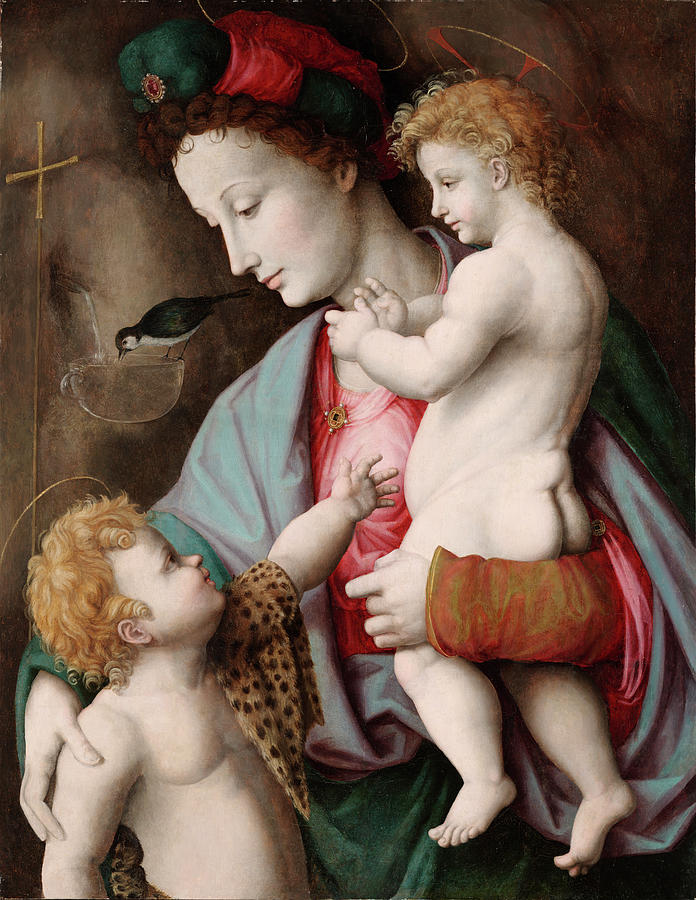 Madonna and Child with St. John Painting by Bacchiacca