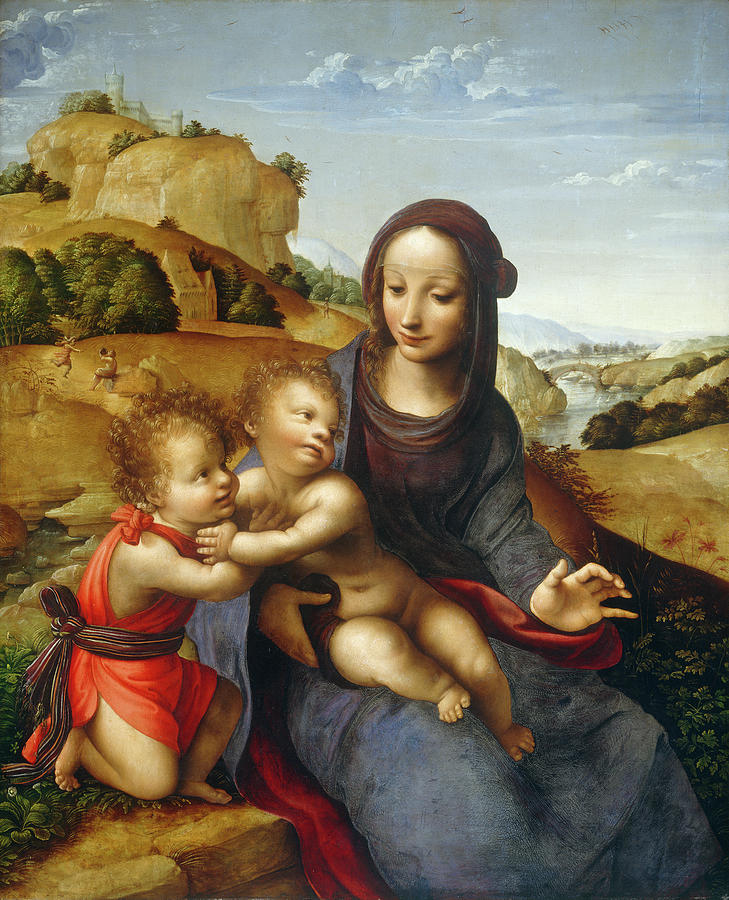 Madonna And Child With The Infant Saint John Painting by Fernando Yanez De La Almedina