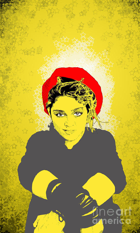 Madonna on yellow Digital Art by Jason Tricktop Matthews