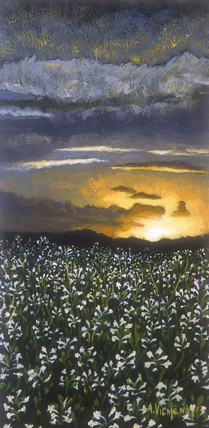 Acrylic Painting - Madonna Lily Valley by Arturo Vilmenay Acrylic Painting - Madonna Lily Valley by Arturo Vilmenay
