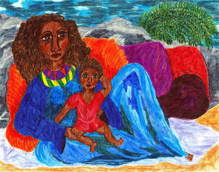 Madonna Mother and Child 2015-1 Painting by Stacey Torres