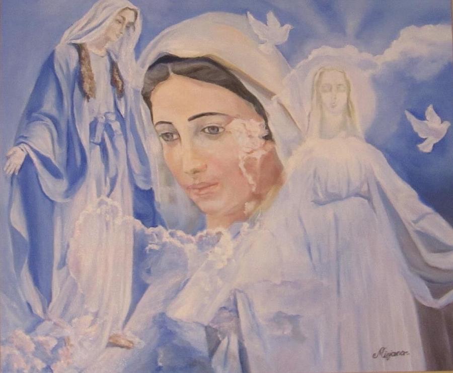 Mother Mary Painting - Madonna of Medjugorje by Mirjana Lesic