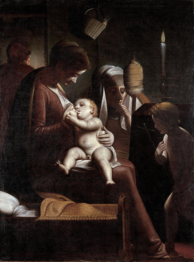 Luca Cambiaso Painting - Madonna of the Candle by Luca Cambiaso
