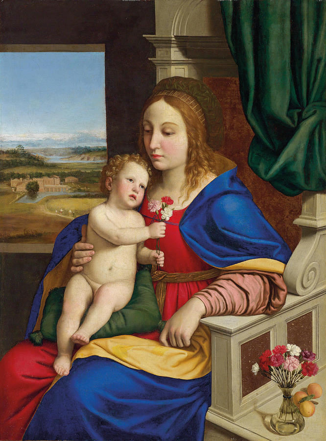 Madonna of the Carnation Painting by Sassoferrato