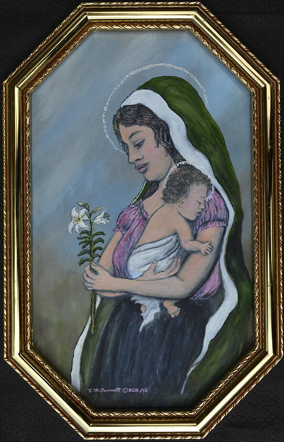 Madonna of the Easter Lilly Painting by Kathleen McDermott