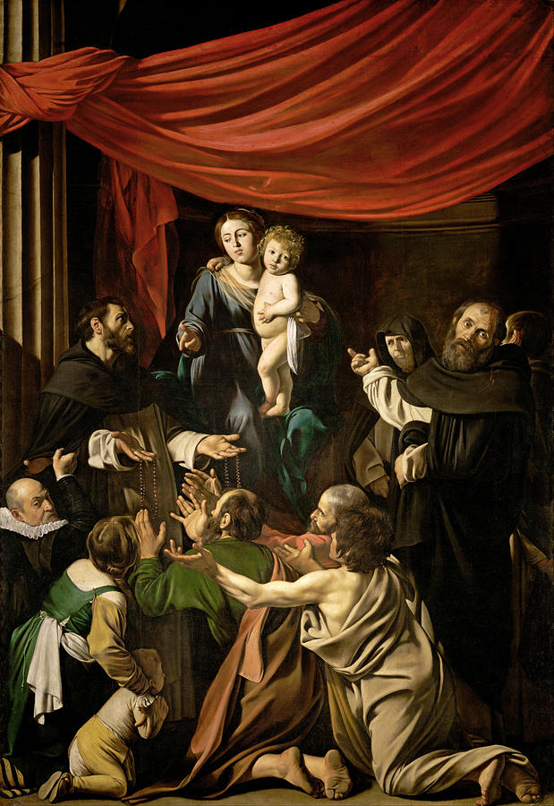 Madonna of the Rosary Painting by Caravaggio