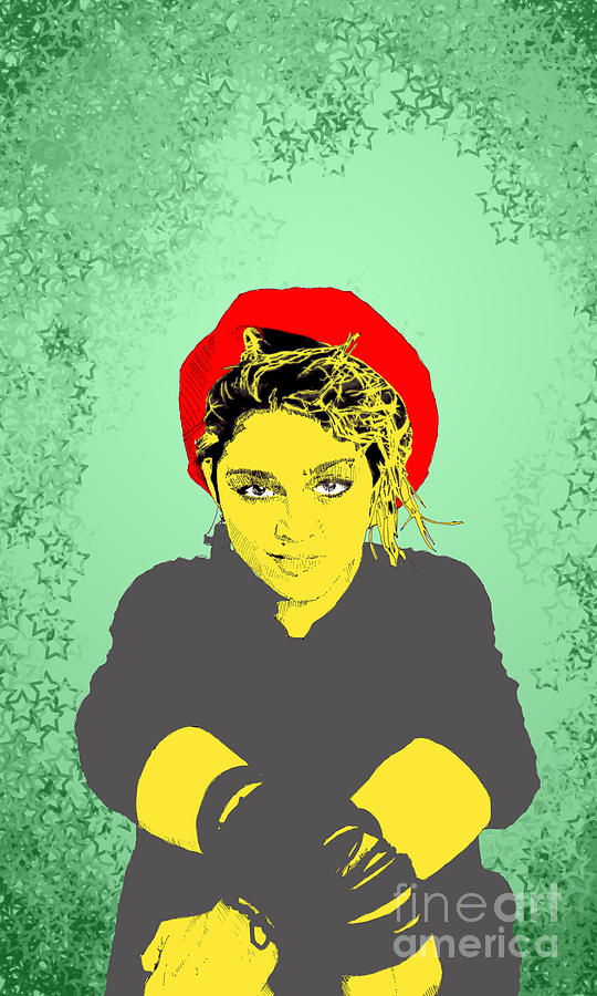 Madonna on green Digital Art by Jason Tricktop Matthews