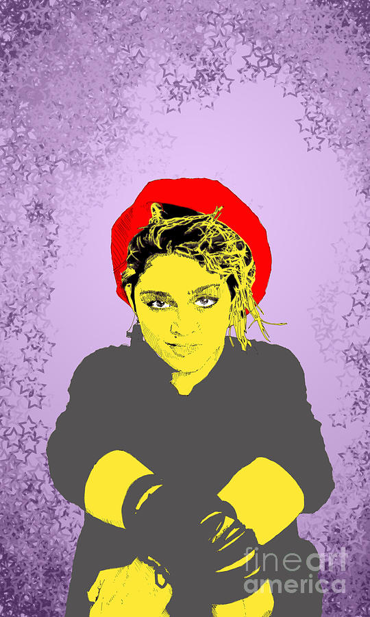 Madonna on Purple Digital Art by Jason Tricktop Matthews