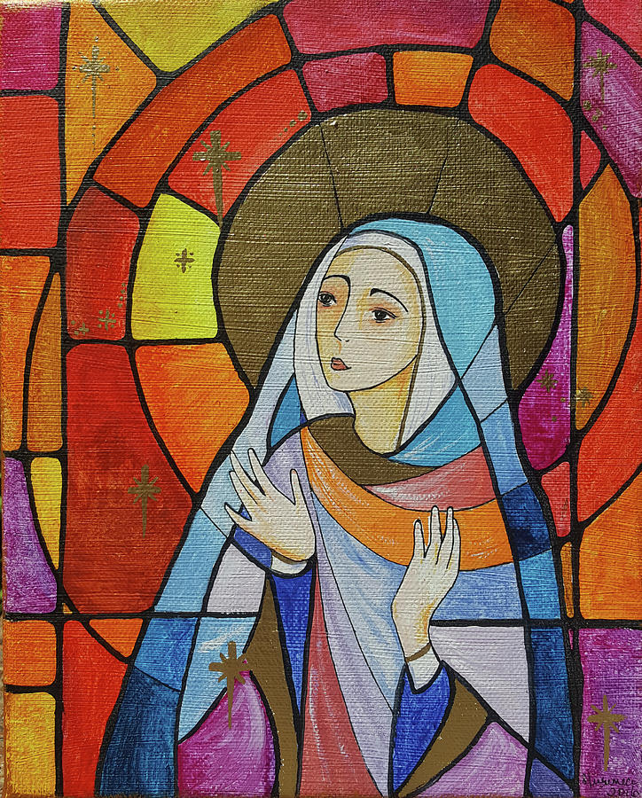 Madonna Praying Painting by Martine Musumeci - Fine Art America