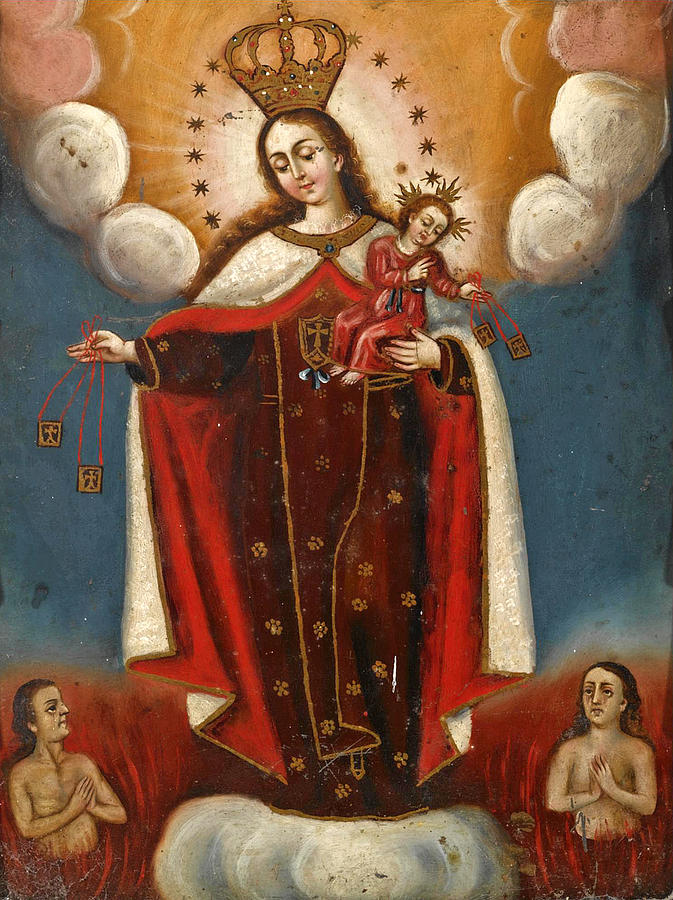 Madonna with child Painting by Cuzco School