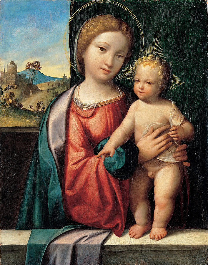 Madonna with the Child Painting by Benvenuto Tisi