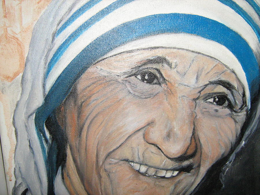 Portrait Painting - Madre Teresa  by Maria  Da Assuncao Lima