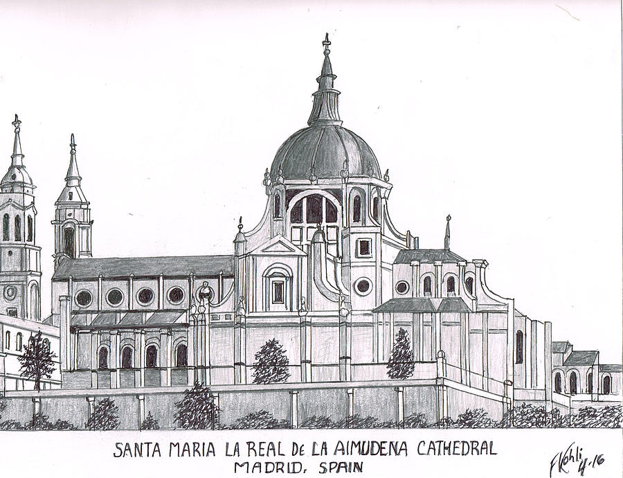 Madrid Cathedral Aimudena Drawing