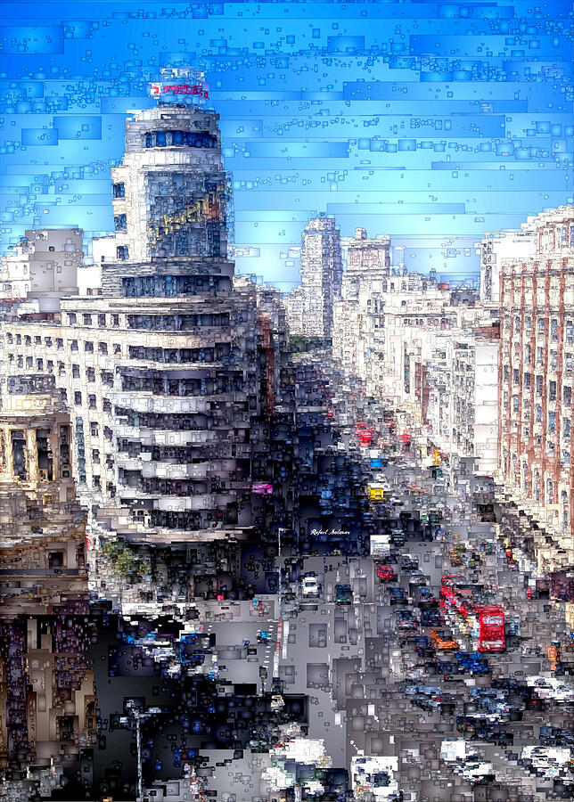 Madrid - La Gran Via Digital Art by Rafael Salazar