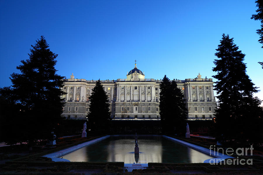 Garden Photograph - Madrid Royal Palace and Sabatini Gardens by James Brunker