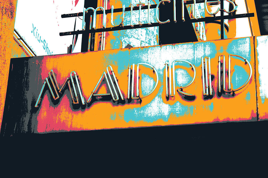 Sign Mixed Media - Madrid by Shay Culligan