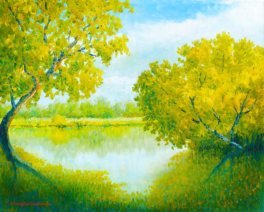 Tree Painting - Madrona Marsh Reflections by Douglas Castleman