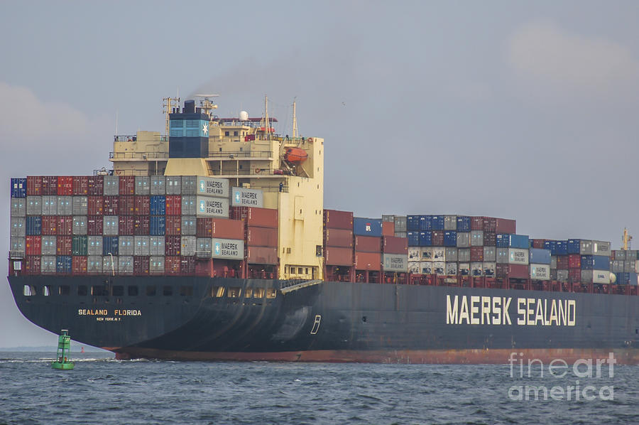 Moving the Goods out of Charleston Harbor - South Carolina  Photograph by Dale Powell