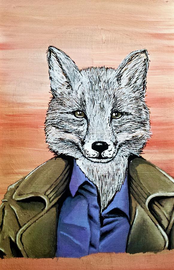 Maeve the Grey Fox Painting by Meredith Joyce-Houghton - Fine Art America