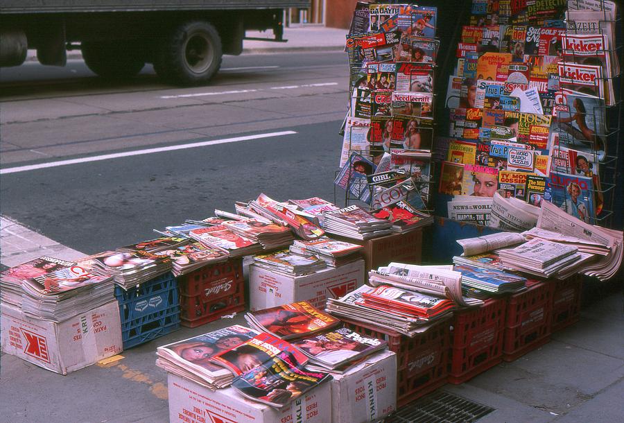 Magazine Street Vendor Toronto February 1977  Photograph by Lyle Crump