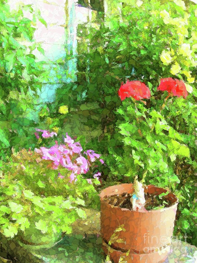 Magees Patio Garden Digital Art by Annie Gibbons