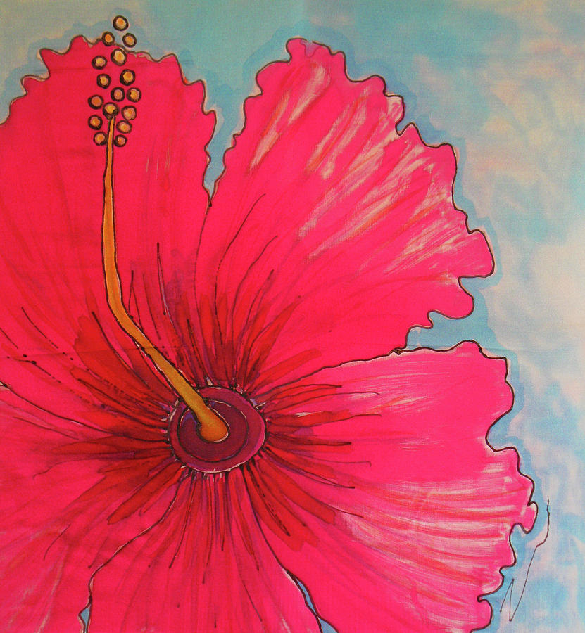 Magenta Hibiscus Painting by Kelly Smith