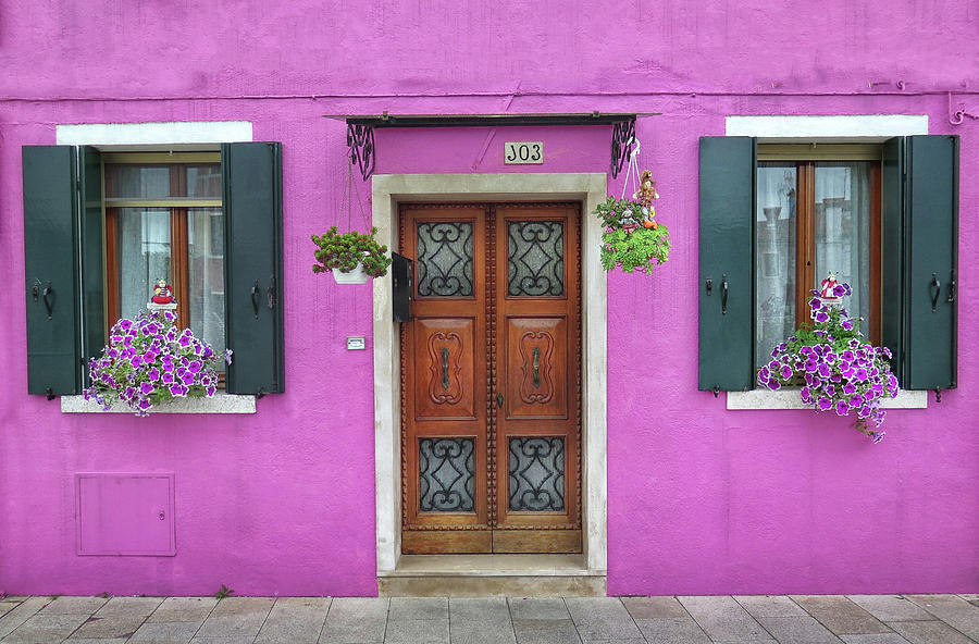 Magenta in Burano Photograph by Dave Mills