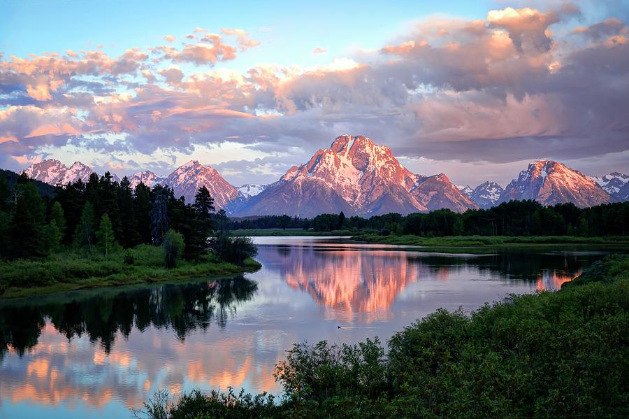 Magenta Morning At Oxbow Bend Photograph by Harriet Feagin