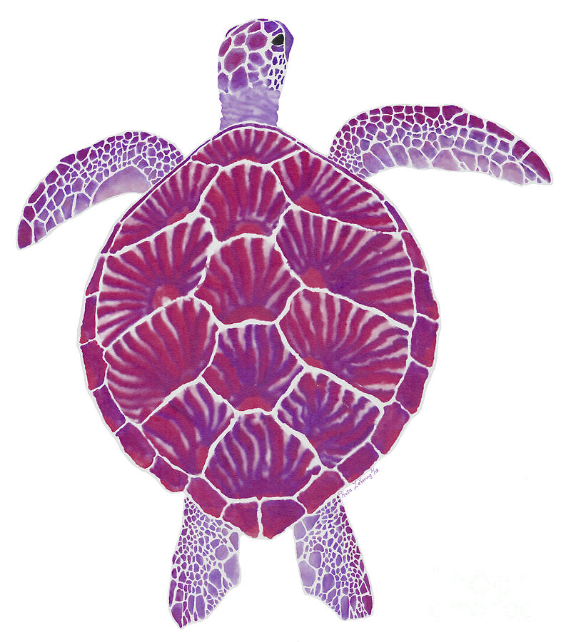 Wildlife Digital Art - Magenta Sea Turtle by Kate LeVering
