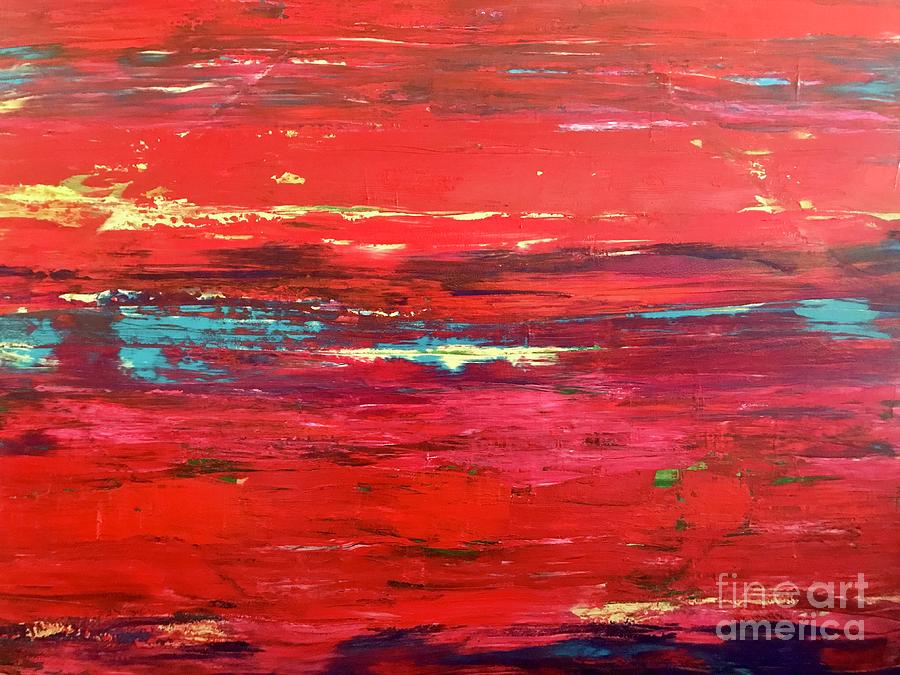 Magenta Sunset Painting by Sherry Harradence