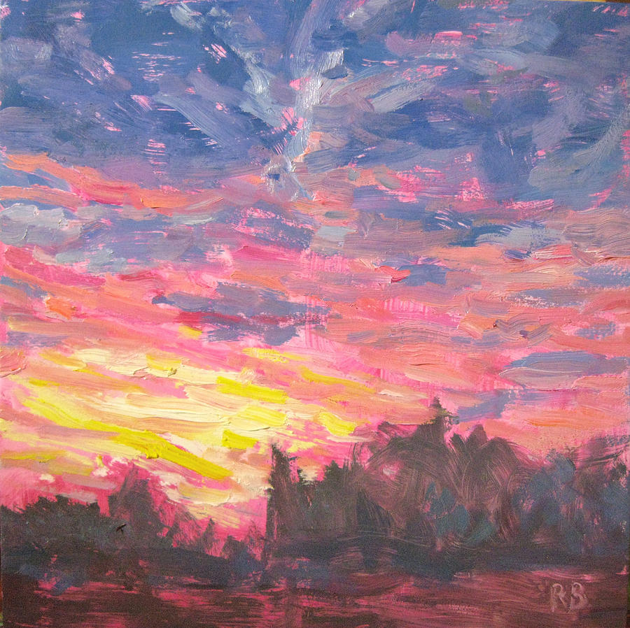 Magenta Sky Painting by Robie Benve