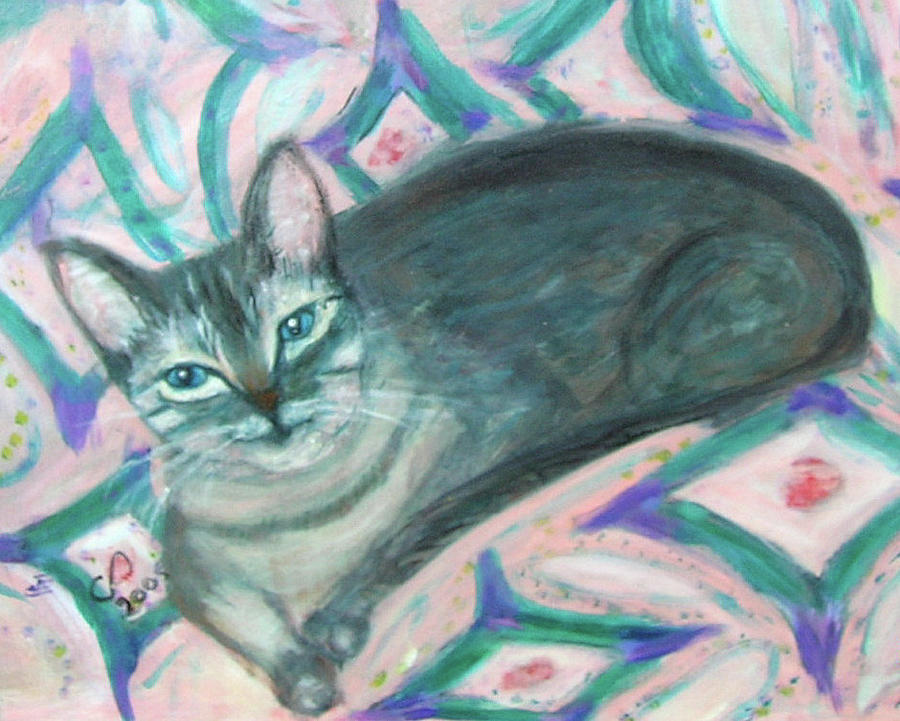 Cat Painting - Maggie by Carolyn Donnell