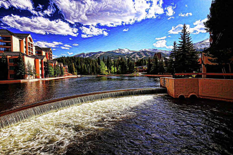 Maggie Pond in Breckenridge Painted Photograph by Judy Vincent